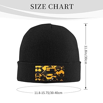 YQxwJL Mustard Yellow and Black Print Unisex Beanie for Men